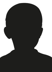 a boy head silhouette vector