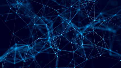 Connection background with dots and lines. Big data. Network connection structure. 3D rendering.