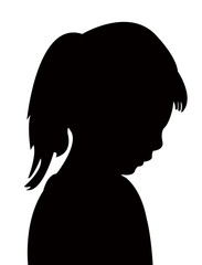a girl head silhouette vector