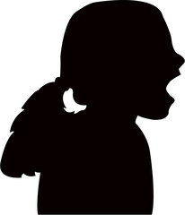 a girl head silhouette vector