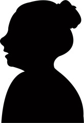 a girl head silhouette vector