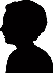 a teenager girl head silhouette vector