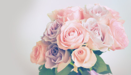 bouquet of roses on a light background