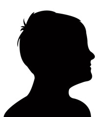 a boy head silhouette vector