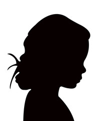 a girl head silhouette vector