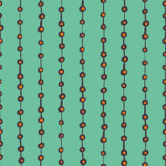 Seamless pattern with decorative lines on green background