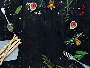 Various herbs and ingredients for tapas