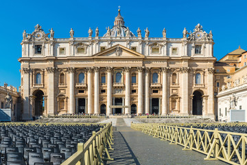 San Pietro Basilica Vatican City, Rome Italy. Rome architecture and landmark. St. Peter's cathedral...