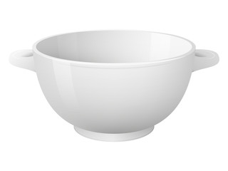 empty soup plate. realistic style. vector illustration. isolated on white. for advertising and menus of cafes and restaurants.
