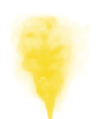 Realistic burning yellow color smoke firework vector illustration. Exclusive holiday item for websites, web design, mobile app
