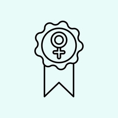 appreciation, feminism, award icon. Element of Feminism for mobile concept and web apps icon. Outline, thin line icon for website design and development, app development