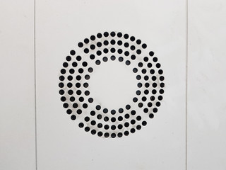 The dust is on white fan cooler metal grill