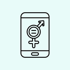 smartphone, venus, protest icon. Element of Feminism for mobile concept and web apps icon. Outline, thin line icon for website design and development, app development