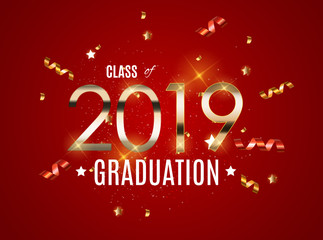 Congratulations on Graduation 2019 Class Background Vector Illustration