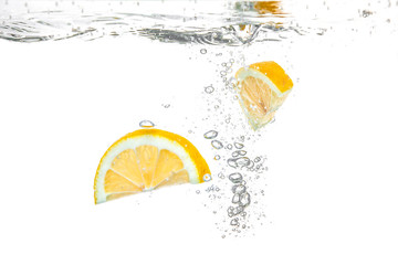 Lemon Slices Water Splash