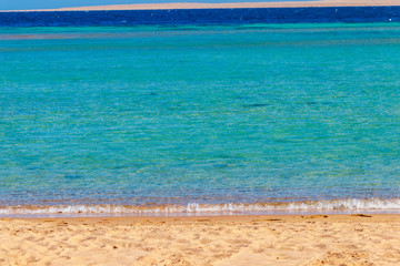 Sandy beach of the Red sea in Hurghada, Egypt