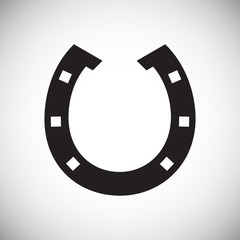 Naklejka premium Horse shoe icon on background for graphic and web design. Simple vector sign. Internet concept symbol for website button or mobile app.