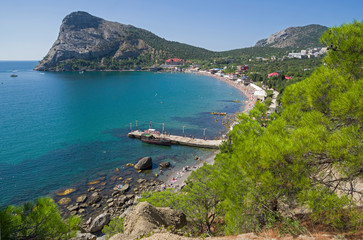 Fototapeta na wymiar A small bay on the Black Sea coast. Crimea.