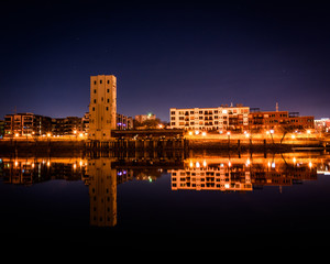 city reflections at night