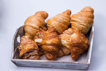 Some croissants on a plate
