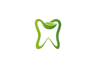 Creative Tooth Green Leaf Logo 