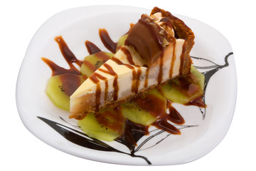 Cheesecake with caramel apple