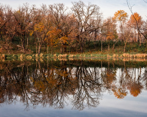 autumn landscape with lake and trees
