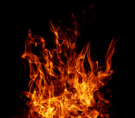 flame on black background