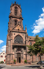 Fototapeta na wymiar St. Georges Church in Selestat on a wine route of Alsace, France