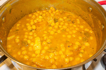 Closeup of Stewed Chick Peas