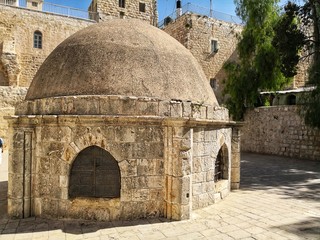 Ethiopian quarter at the Church of the Holy Sepulcher in Jerusalem, Israel