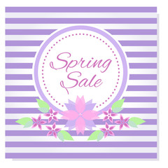 Spring Sale vector banner.