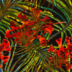 Fototapeta premium Jungle Summer Seamless Pattern.