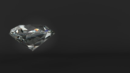 Cut diamond over black background