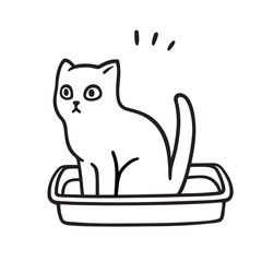 Cartoon cat pooping