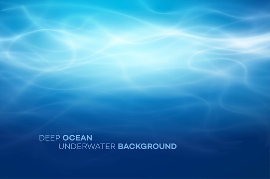 Blue deep water and sea abstract natural background. Vector illustration