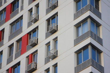 Fragment of the facade of a residential building - texture for the background