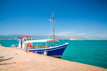 Port in beautiful city Nafplio, Greece