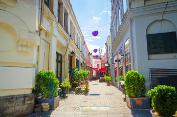Fototapeta premium Cozy streets of historical center of old Tbilisi, Georgia