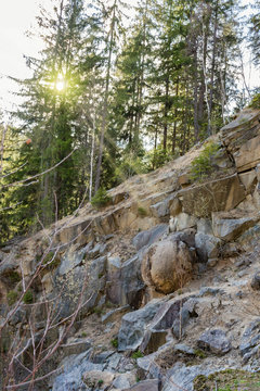 Natural spherical boulders in Megonky - Cadca (SLOVAKIA)