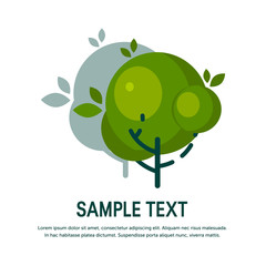 Simple vector tree icons in flat style