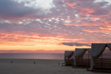 Sunrise over the Mexican beach