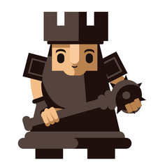 black rock chess cute character