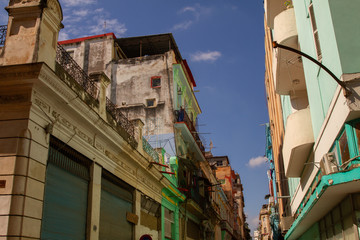 Life on the streets of Havana, Cuba with local architecture on display