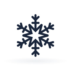 Simple vector icon of a snowflake in line style