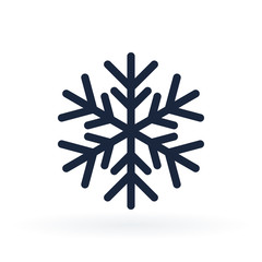 Simple vector icon of a snowflake in line style
