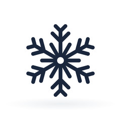 Simple vector icon of a snowflake in line style