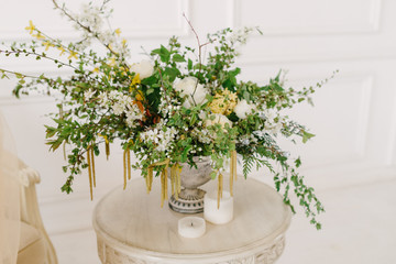 bouquet of flowers on table