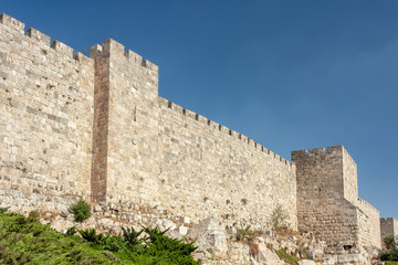 Fototapeta na wymiar Jerusalem Old City Walls - The Holy Land