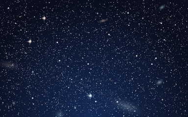 Fototapeta premium Night sky vector background with stars, nebula and galaxies